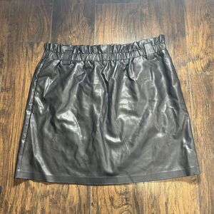 Eloquii Womens 20 Mini Skirt Faux Leather Black Plus Size NWT Edgy